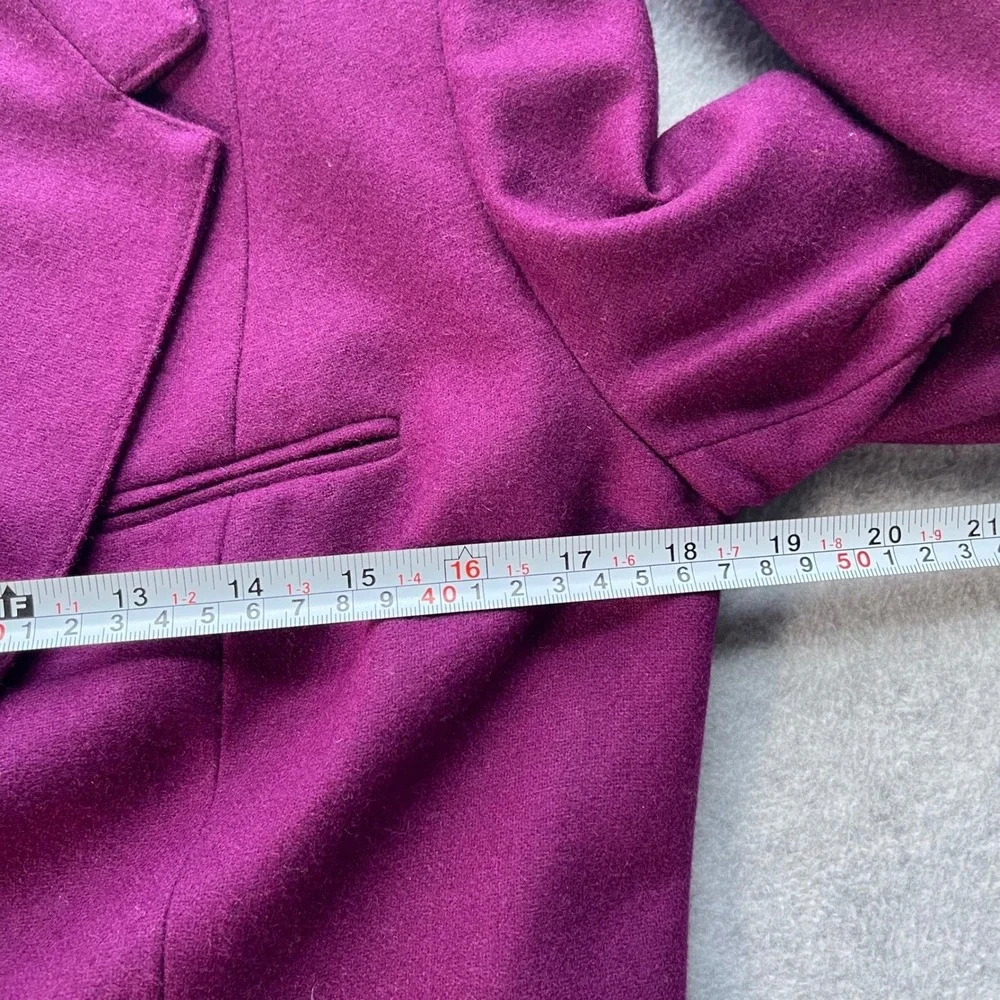 VTG Sasson Wool Blazer Sz 10 Magenta Cropped Double Breasted 80s Paris NY - Picture 7 of 16